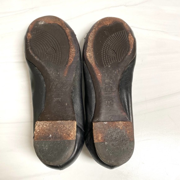 Attilio Giusti Leombruni Black Leather Cap Toe Buckle Flats Size 8.5 - Picture 7 of 11